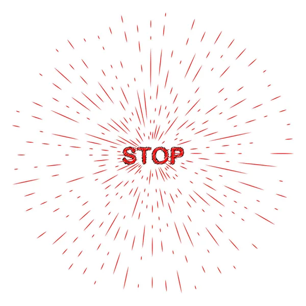 Grunge diep rood gekleurde "Stop" stempel — Stockvector