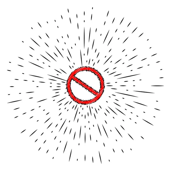 Πινέλο ζωγραφισμένο πινακίδα όχι, Χειροποίητη Εικόνα στυλ με ένα σημάδι εφέ γκραντζ όχι — Διανυσματικό Αρχείο