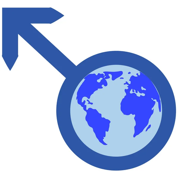 상징 및 지도 개념과 파란 색깔을 가진 국제적인 mens 일 — 스톡 벡터