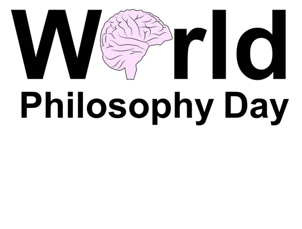 Día Mundial de la Filosofía, noviembre. Hombre budista concepto espiritual ilustración — Vector de stock