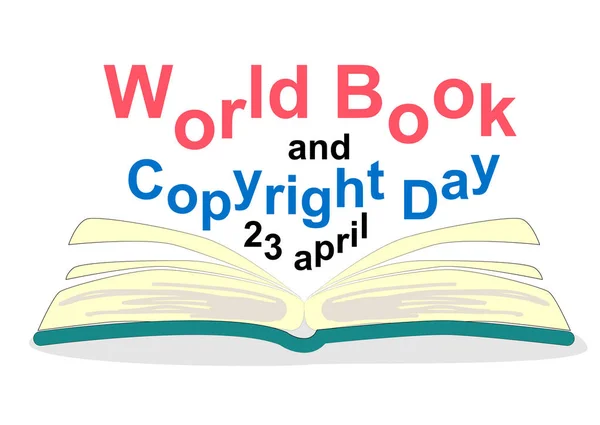 Día Mundial del Libro, 23 de abril. Concepto de imaginación libros abiertos — Vector de stock