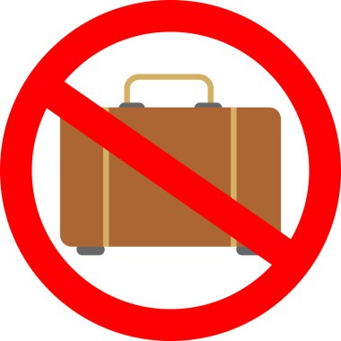 Bagaj işareti simgesi yok. Basit glif, yasağı elemanı, yasağı, simgeleri korusun