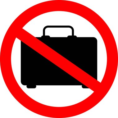 Bagaj işareti simgesi yok. Basit glif, yasağı elemanı, yasağı, simgeleri korusun