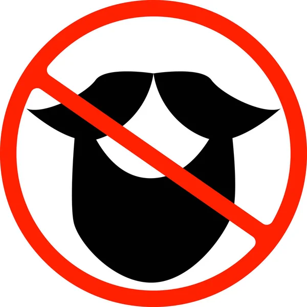 隔离的禁止信号，留着小胡子的插图 — 图库矢量图片