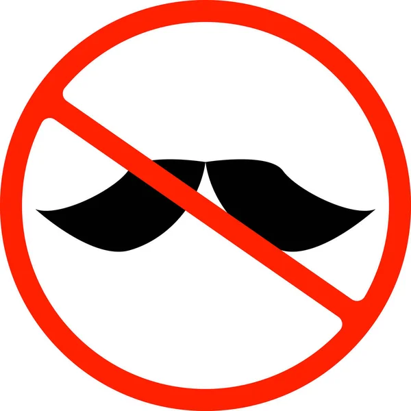 Ilustracja na białym tle sygnału zabronione z wąsy — Wektor stockowy