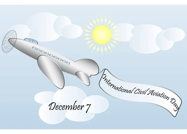 Dia Internacional da Aviação Civil. Dezembro, 7 — Vetor de Stock