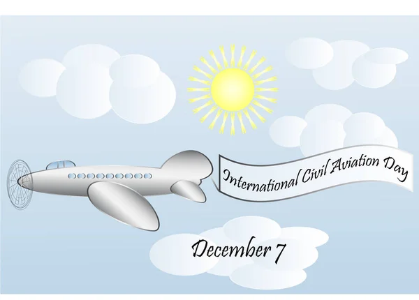 Día Internacional de la aviación civil. 7 de diciembre — Vector de stock