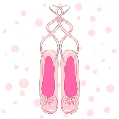 Klişeleşmiş bale pointes ayakkabı çizimi