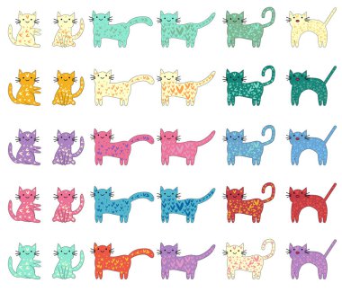 Kedi farklı doğurmak set, sevimli hayvan hayvan