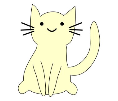 El çizilmiş sevimli güzel sevimli kedi. Çocuk tasarım poster.