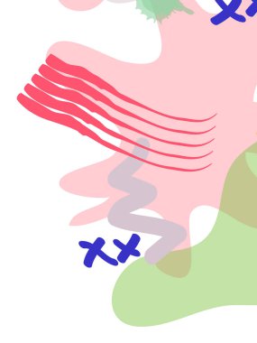 Memphis stil poster seti. Fütüristik elementler ile sıvı renk arka Düz stil soyut