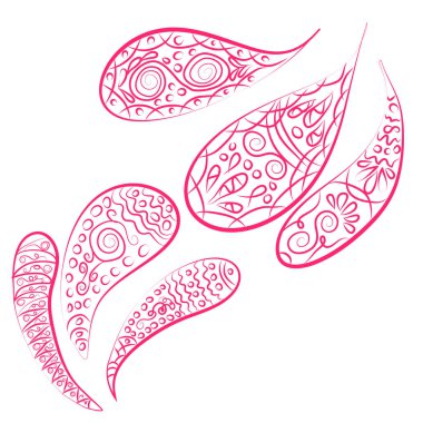 Paisley süsleme. Türk salatalık baskı. Tekstil için el çizimi deseni