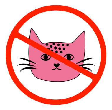 No cats.Prohibiting sign location or entry of pets at this point or territory. clipart