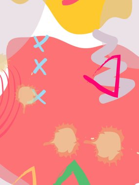 Memphis stil poster seti. Fütüristik elementler ile sıvı renk arka Düz stil soyut