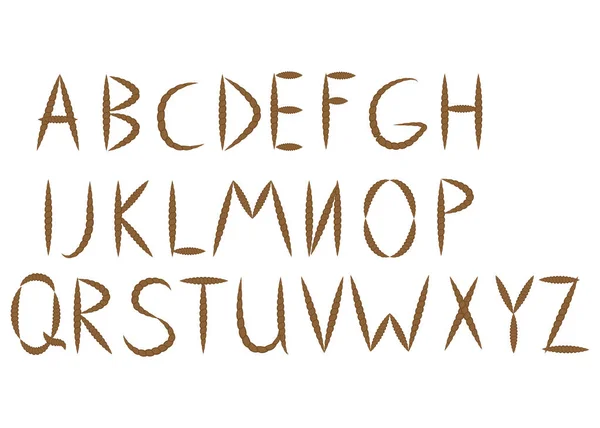 古いロープ手は までのアルファベット文字を描いた — ストックベクタ
