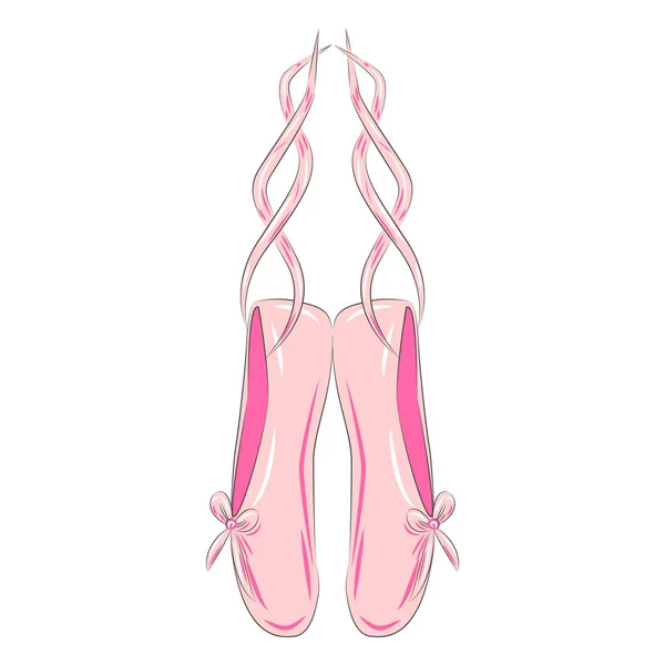 Juego Zapatos Ballet Pointes Zapatos Ballet — Vector de stock