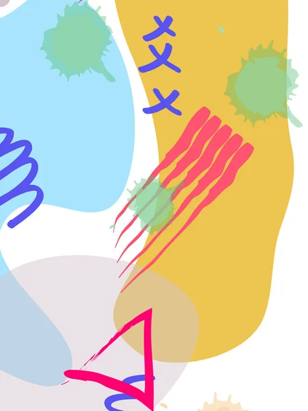 Conjunto Afiches Estilo Memphis Fondos Color Fluido Con Elementos Futuristas — Archivo Imágenes Vectoriales