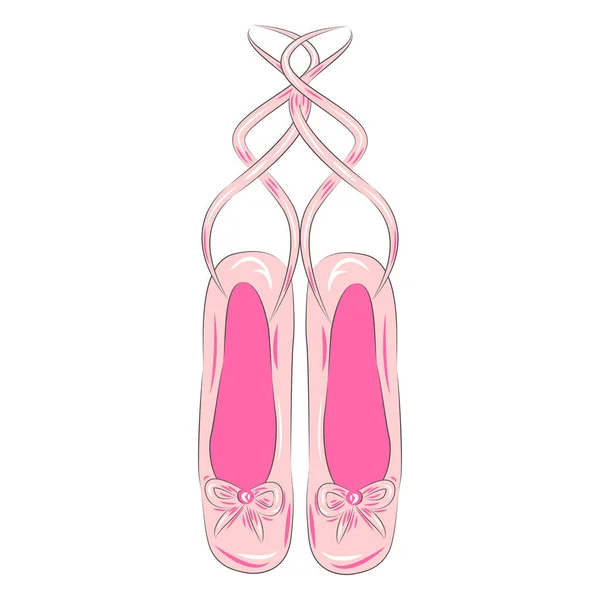 Set Ballet Pointes Shoes Ballet Shoes — Stock Vector