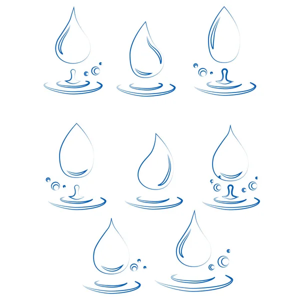 Icono Agua Cayendo Plantilla Logotipo Gota Limpia Signo Plano Simple — Archivo Imágenes Vectoriales
