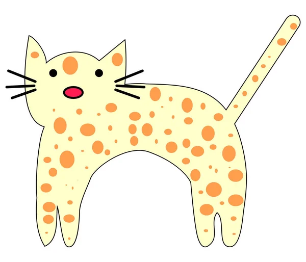 Tangan Drawn Cute Kucing Lucu Yang Indah Poster Desain Anak - Stok Vektor