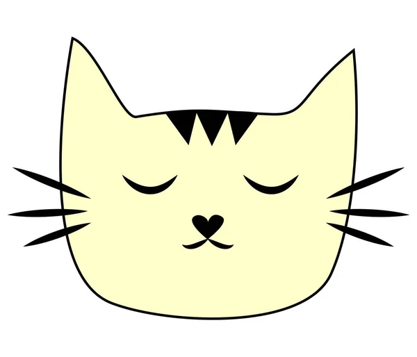 猫小猫可爱有趣的可爱的可爱的脸 扁平的小猫图标 动画片例证 — 图库矢量图片