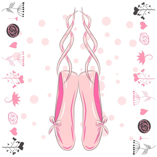 Ilustración Par Zapatos Punto Ballet Bien Gastados — Vector de stock
