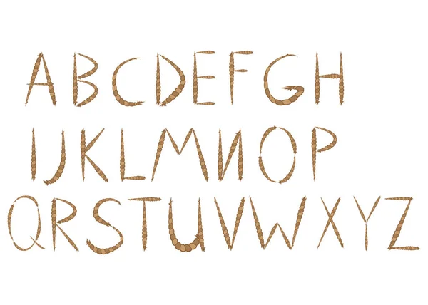 Dan Eski Halat Çizilmiş Alfabe Mektupları — Stok Vektör