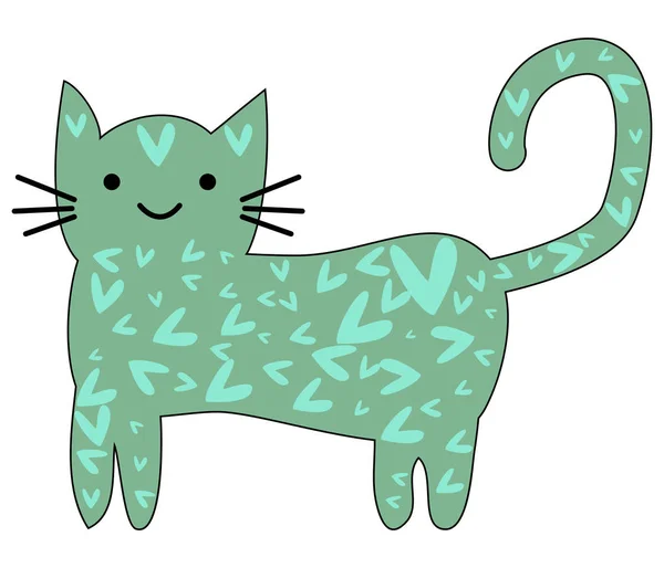 Ζωγραφισμένα Στο Χέρι Χαριτωμένο Υπέροχο Χαριτωμένο Γάτα Αφίσα Σχεδιασμού Για — Διανυσματικό Αρχείο
