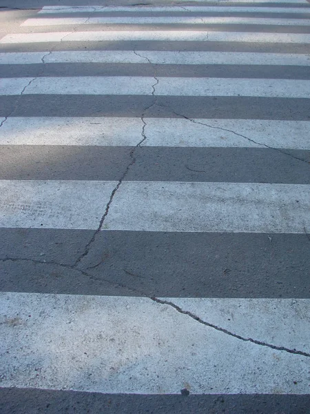 Zebra Crosswalk Road Safety People Walking Cross Street — Stock Photo, Image