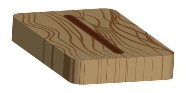 Rune Isaz. Yatay projeksiyon. Iskandinav. Taklit yanan odun. Ahşap Kesme Doku