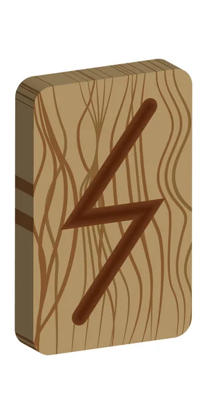 Runa Sowilu. Proyección vertical. Escandinavo. Imitación de madera ardiendo. Textura de corte de madera — Vector de stock