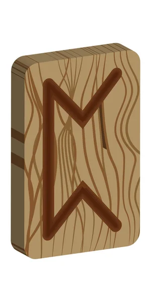 Rune Perth. Scandinave. Du bois imité. Texture coupée en bois — Image vectorielle