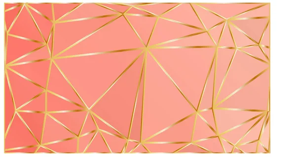 Koralle Farbe Premium-Hintergrund mit luxuriösen polygonalen Muster — Stockvektor
