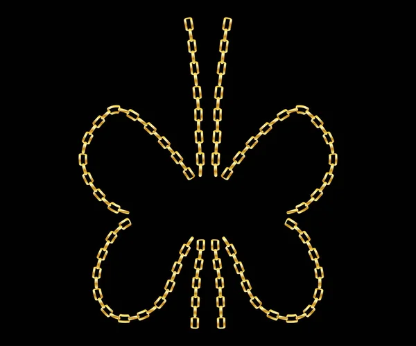 Золотые бабочки. Ювелирные изделия на черном фоне . — стоковый вектор