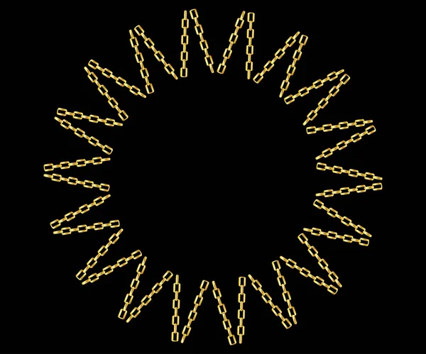 Collection chaîne dorée - Ligne, lien et symbole brisé de sécurité et de destruction — Image vectorielle