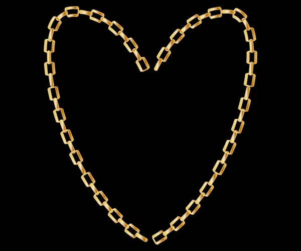 Thick golden chain - heart frame. Jewelry decoration. Stock Vector ...