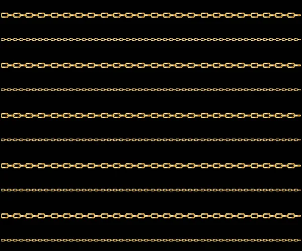 Modèle vectoriel sans couture de chaînes dorées entrelacées. Illustration réaliste isolée — Image vectorielle