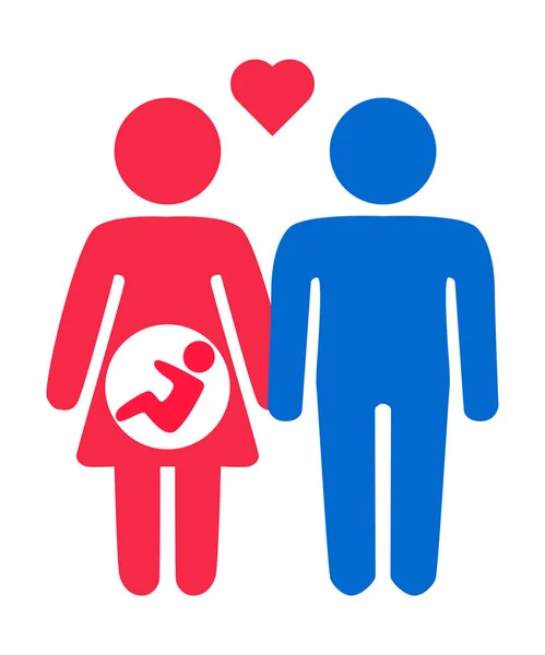 Heteroszexuális romantikus dátum. Férfi és nő szív alakú fent. Vektorvonal szimbóluma — Stock Vector