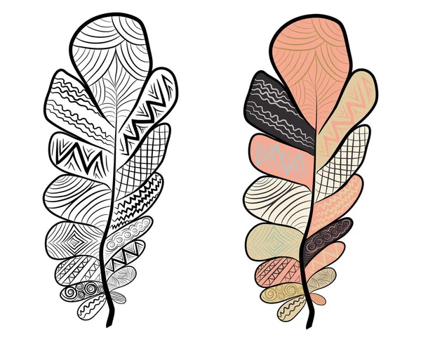 Cute hand drawn feather collection in scandinavian style.