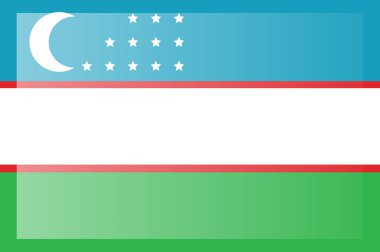 Özbekistan simgesinin illüstrasyon bayrağı. Özbekistan ulusal bayrağı.