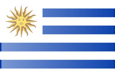 orijinal ve basit Uruguay bayrağı resmi renklerde izole ve Oran Doğru