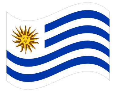 orijinal ve basit Uruguay bayrağı resmi renklerde izole ve Oran Doğru