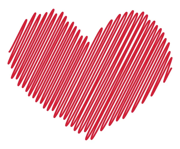 Красное сердце в винтажном стиле гранжа. стареющая текстура сердца. День влюбленных. квартира — стоковый вектор