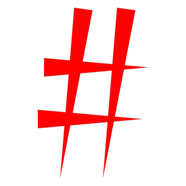 Ícone. Ilustração de elemento simples. Design de símbolo de hashtag da coleção Social Media Marketing . — Vetor de Stock