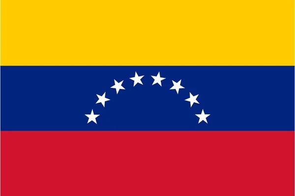 Bandeira da Venezuela. Variante civil. Dimensões precisas, proporções e cores dos elementos . —  Vetores de Stock
