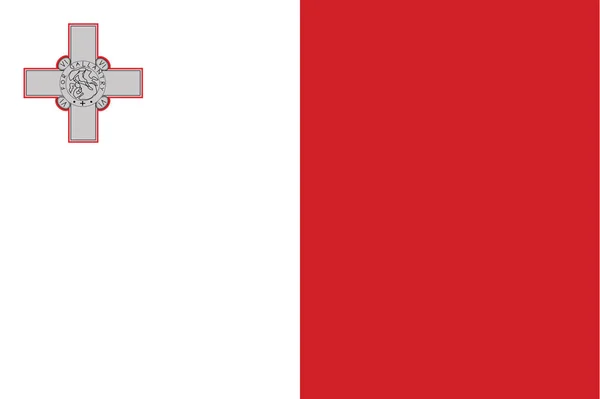 Malta vlag vector. originele en eenvoudige Malta vlag geïsoleerd in officiële kleuren en verhoudingen correct — Stockvector