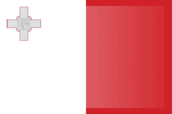 Malta vlag vector. originele en eenvoudige Malta vlag geïsoleerd in officiële kleuren en verhoudingen correct — Stockvector