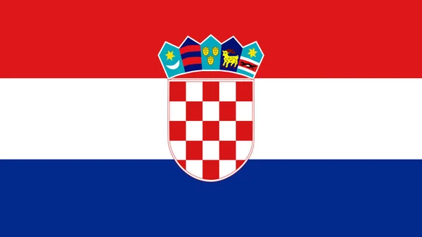 Bandera de Croacia. Dimensiones precisas, proporciones de elementos y colores . — Archivo Imágenes Vectoriales