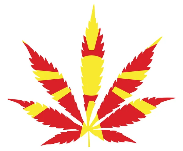 대마초 잎 플래그입니다. 마리화나의 합법화의 개념, 마케도니아 대마초 — 스톡 벡터