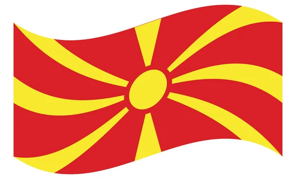 Macedonia Flag vector illustration. National Flag of Macedonia. — Stock Vector